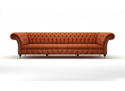 Chesterfield Brąowa Sofa Sofa design Meble tapicerowane do salonu