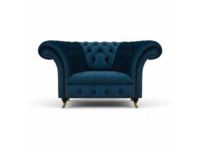 Navy Chesterfield fotel jednoosobowy, designerski fotel do salonu.