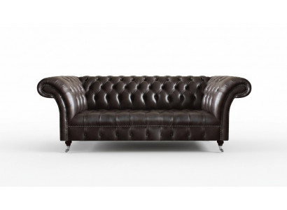 Chesterfield Meble z skóry Luksusowa trzyosobowa sofa Salon Eleganckie kanapy