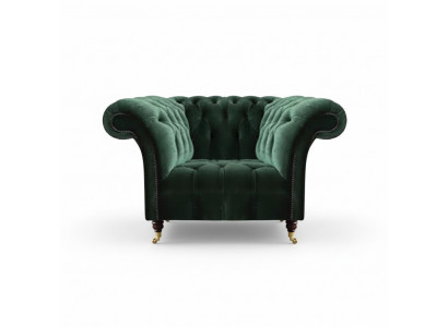 Chesterfield zielony fotel Tkaninowy fotel Krzesło obiciowe Meble do salonu