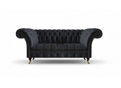 Fotele tapicerowane Chesterfield w kolorze czarnym. Nowoczesne sofy projektanta.
