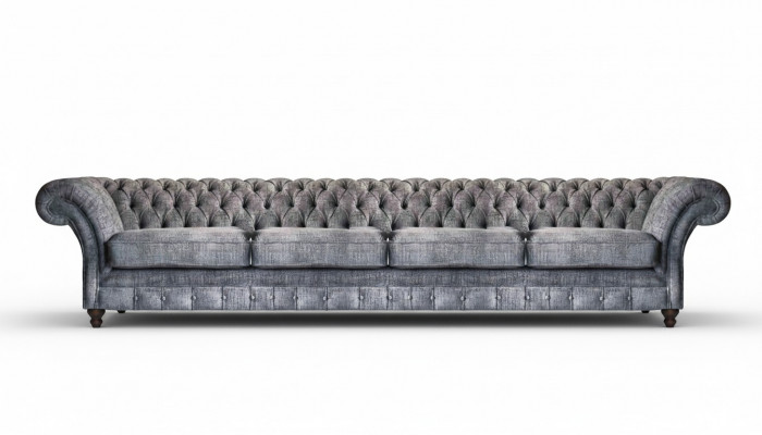 Elegancka sofa Chesterfield do salonu czteromiejscowa, nowoczesna, designerska, 4-miejscowa.
