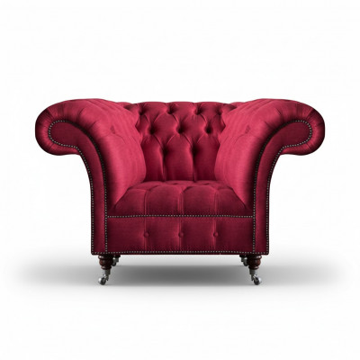 Fotel Chesterfield Różowy Mebel Designerski Luksusowy Fotel Tekstylia Salon