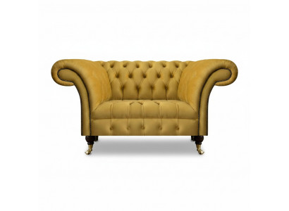 Chesterfield Designer Dwuosobowa Sofa Kanapa Salon Luksusowy Żółty Kanapa tapicerowana.
