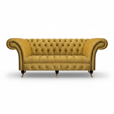 Chesterfield Luksusowe meble Trójosobowa sofa Kanapa Tekstylne Sofa tapicerowana Salon