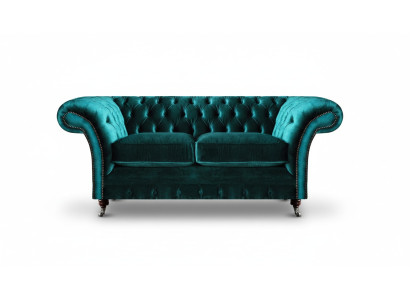 Zielona sofa dwuosobowa kanapa luksusowe meble designerskie tekstylne do salonu