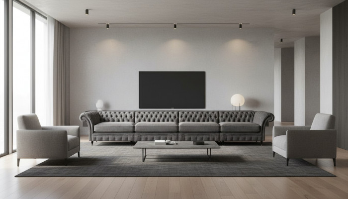 Chesterfield Luksusowa sofa designerska do salonu, kanapy, 4-osobowa.