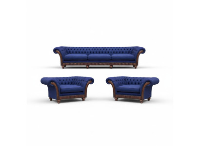 Dywany salonowe Chesterfield w luksusowym designie 3-częściowy zestaw sof i foteli.