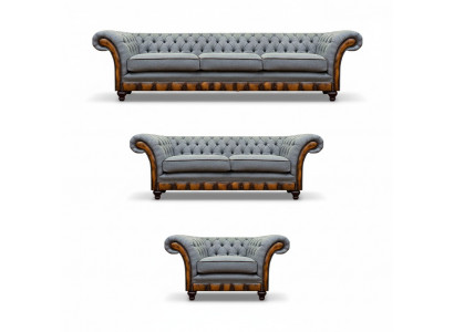 Chesterfield jasnoszara sofa w pomieszczeniu w salonie wspaniały zestaw.