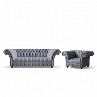 Chesterfield Designer Szara, nowoczesna tapicerka, 2-częściowy zestaw mebli tapicerowanych<textarea> Chesterfield Designer Szara, nowoczesna tapicerka, 2-częściowy zestaw mebli tapicerowanych </textarea>