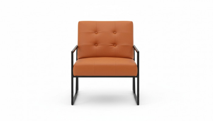 Salon Fotel Orange Nowa luksusowa tekstylna tapicerka na metalowych nogach