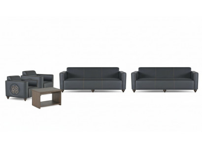 Eleganckie meble do biura projektanta 2x 3-osobowa sofa 2x fotel stolik kawowy