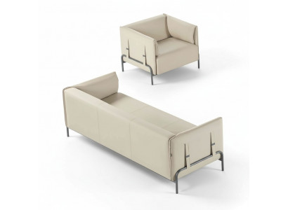 Zestaw do pokoju dziennego 2-elementowy 3-osobowa sofa beżowy jednokolorowy poduszki.