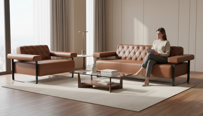 Chesterfield Sofa Styl 3-osobowa sofa 2-osobowa Sofy Sofy Sofy Skórzane Nowoczesne Stal nierdzewna