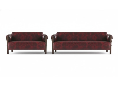 Sofa Ledesofas 3-osobowa 2-osobowa burgund Nowoczesny styl Skóra Drewno Zestaw