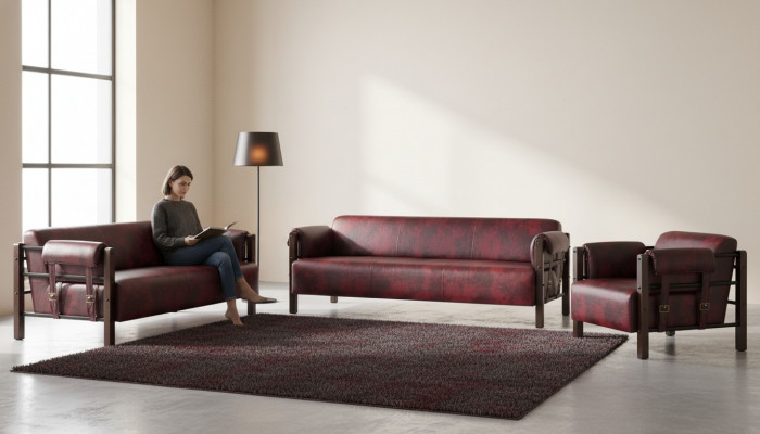 Sofy Bordeaux z drewnianymi meblami w komplecie 3 elementy 3 osobowa sofa 2 osobowa sofa fotel