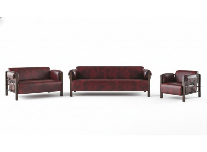 Sofy Bordeaux z drewnianymi meblami w komplecie 3 elementy 3 osobowa sofa 2 osobowa sofa fotel
