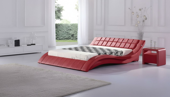 Luksusowe łóżko Czerwone łóżka designerskie Meble Łóżko małżeńskie Łóżko hotelowe 180x200
