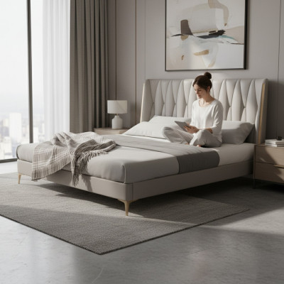 Szary czarny designerski łóżko dla młodzieży luksusowe łóżko małżeńskie komplet hotelowy nowe
