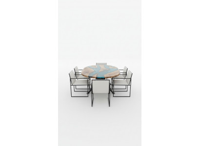Couchtisch Modern Luxus Design Holz Braun Möbel Rund Wohnzimmer Couchtische