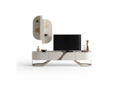 Wohnwand Sideboard Wandregal Fernsehschrank Lowboard TV Verspiegelt
