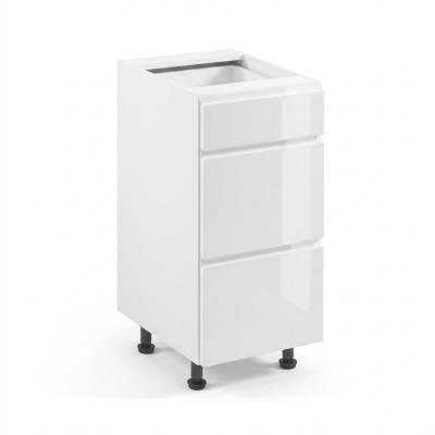 Mobilny mebel z szufladami podblatowymi z 3 błyszczącymi szufladami