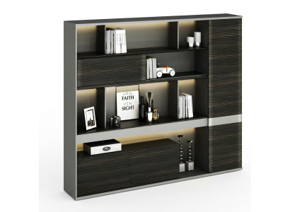 Aktenschrank Bücherregal Büro modern Holz Metall Stauraum