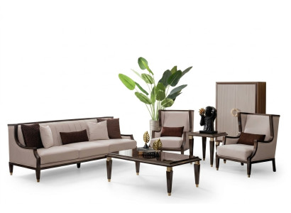 Wohnzimmer-Set: 3+1+1 Sitzer mit Couch- & Beistelltisch – elegant & praktisch