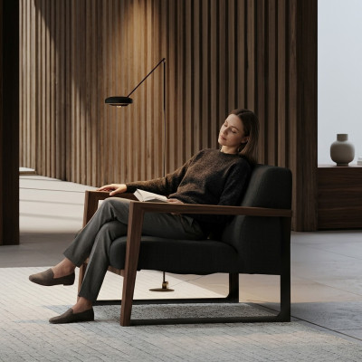 Fotel o nowoczesnym designie Model tapicerowany do przytulnego salonu