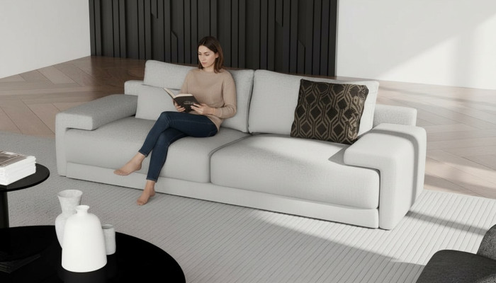 Elegancka sofa o estetyce komfortu w każdym detalu
