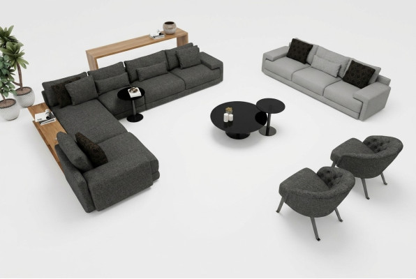 Rogówka z fotelem x2 w eleganckim designie harmonii designu i komfortu
