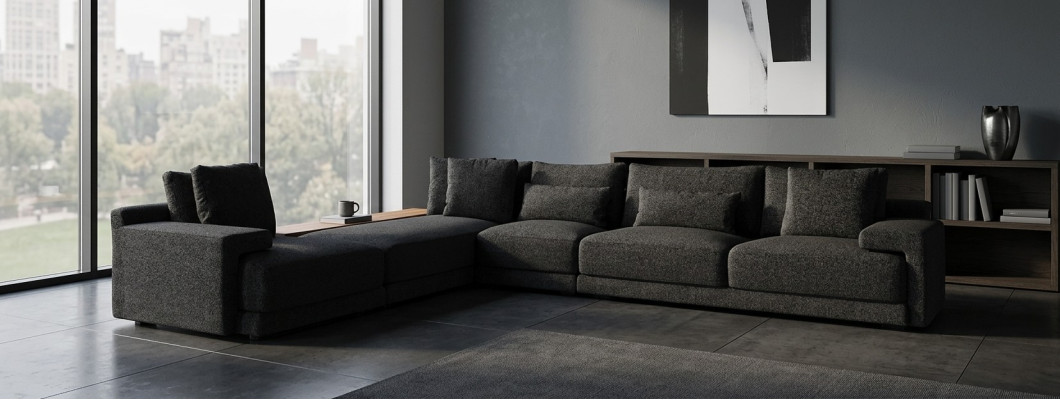 Elegancka narożna sofa tworzy atmosferę relaksu