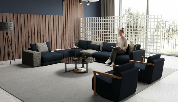 Elegancka narożna sofa z fotelem, spektakularna i jednocześnie wygodna