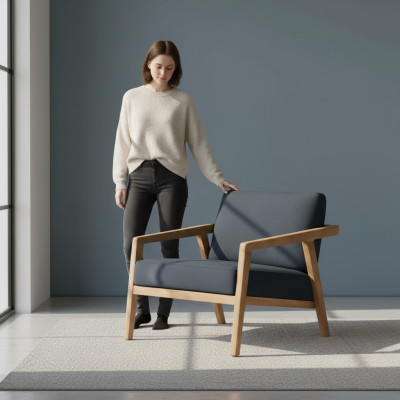 Elegancki i minimalistyczny fotel. Wygodny. Nowoczesny.