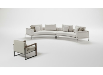 Sofa z fotelem do salonu Estetyka komfortu w każdej linii