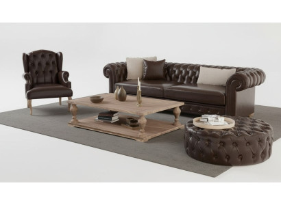 Elegancka sofa, fotel i puf. Prawdziwy komfort