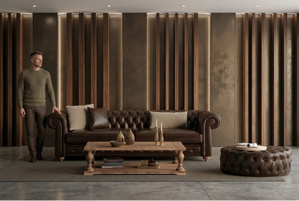 Sofa i puf do salonu w stylu i miękkości w jednym