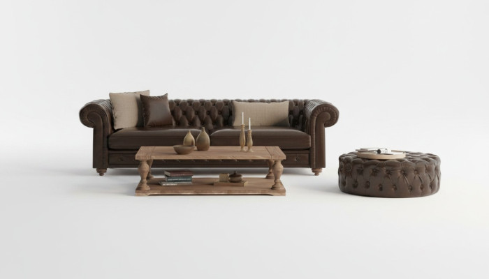 Sofa i puf do salonu w stylu i miękkości w jednym