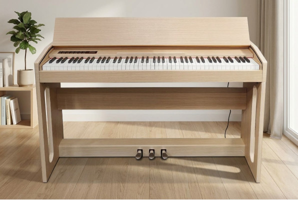 Cyfrowe pianino fortepianowe do domu Klawiatura cyfrowa 130cm Jasnobrązowy