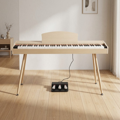 Cyfrowe pianino fortepianowe do domu Klawiatura cyfrowa 135cm Jasnobrązowy