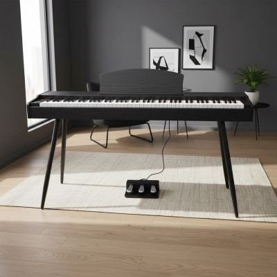 Cyfrowe pianino stage w kolorze brązowym do domu