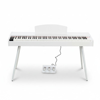 Cyfrowe pianino fortepianowe w połysku białym