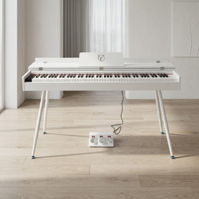 Cyfrowe pianino stage błyszczące białe