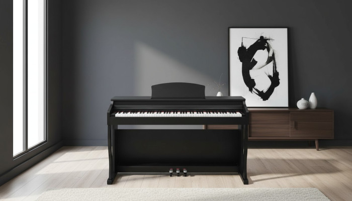 Czarny cyfrowy fortepian stage fortepiano błyszczące fortepian do domu