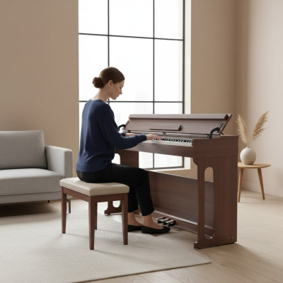 Cyfrowe pianino do domu 137cm Brązowe