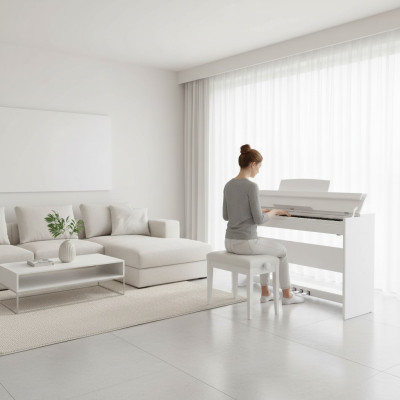 Cyfrowe pianino fortepianowe do domu Klawiatura cyfrowa 137cm Biała