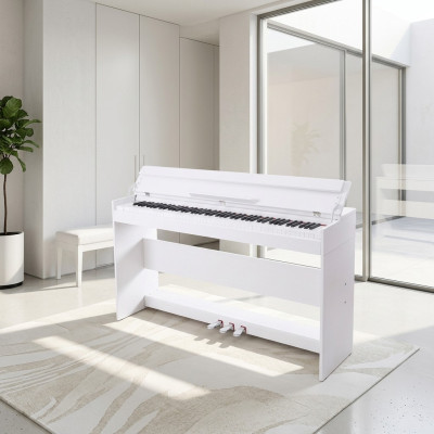 Cyfrowe pianino fortepianowe do domu Klawiatura cyfrowa 137cm Biała