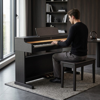 Cyfrowe pianino do domu Klawiatura cyfrowa 137cm Czarne