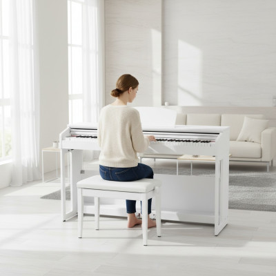 Cyfrowe pianino do domu Klawiatura cyfrowa 138cm Biała