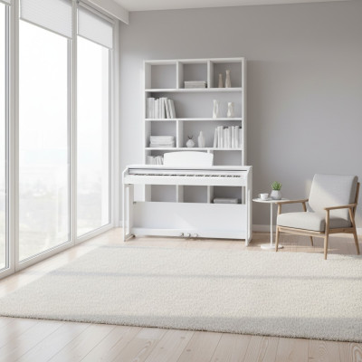 Cyfrowe pianino do domu Klawiatura cyfrowa 138cm Biała